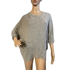Cupshe Poncho Batwing Sleeve Sweater S Marled Knit Lightweight Asymmetrical Hem‎